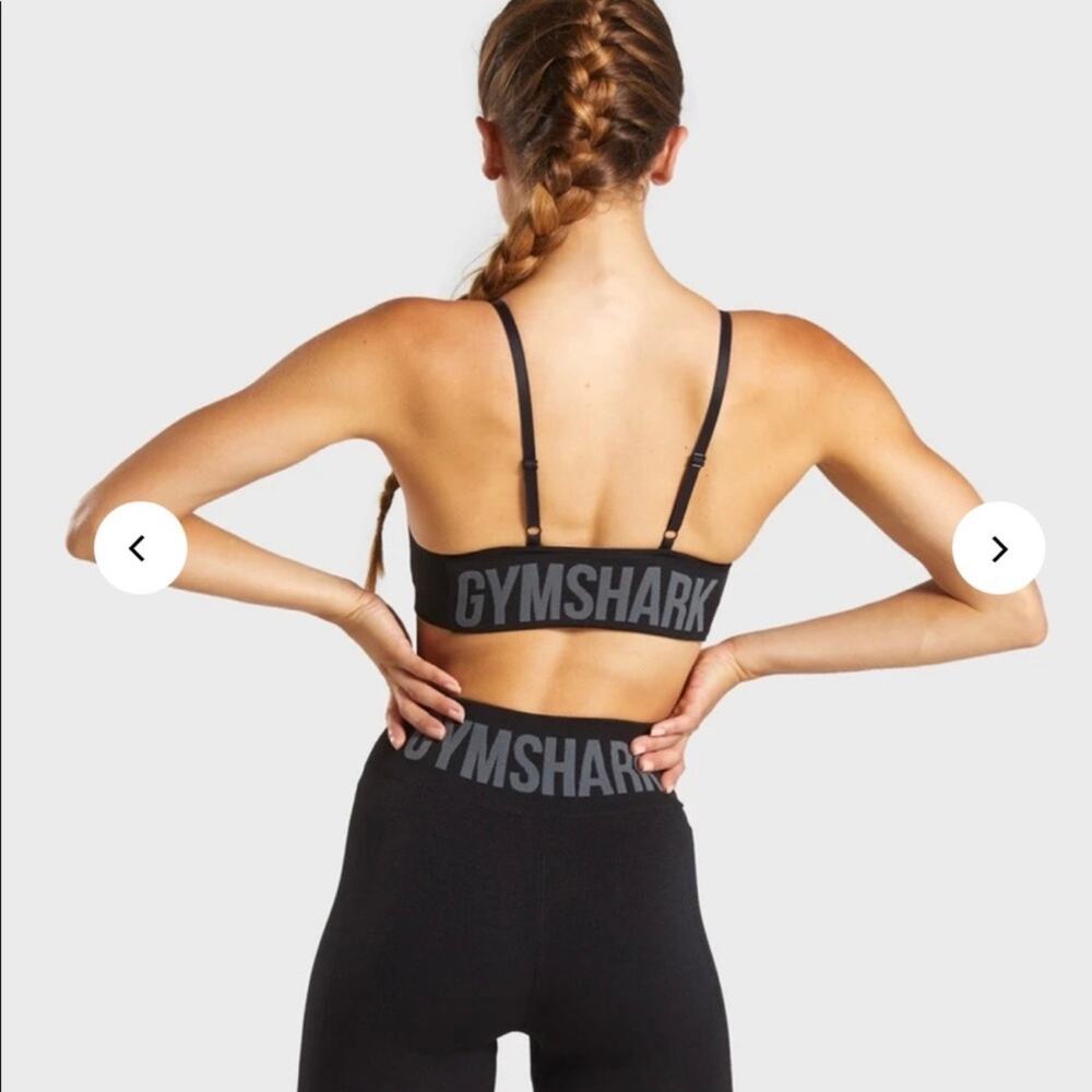 Gymshark Flex Strappy Sports Bra Black Gray Size Small
